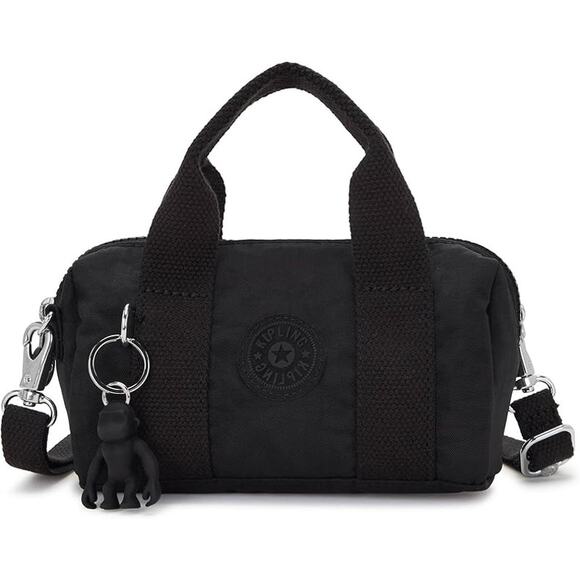 Kipling Barbie Bina Small Nylon Crossbody Bag in Black Noir - Picture 1 of 8